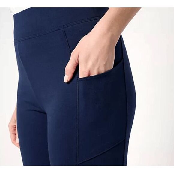 Denim & Co Active Womens XLP Duo Stretch Lightly Boot Pant Pockets Black NWOT) - Picture 5 of 5